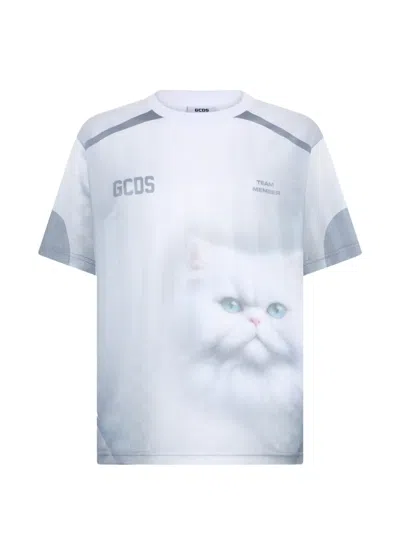 Gcds Cat-print T-shirt In Gray