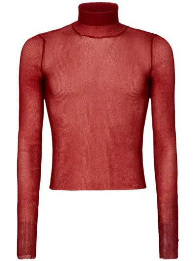 Gcds Celluloid Semi-sheer Top In Red