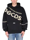 Gcds Chain-link Logo-print Hoodie In Black