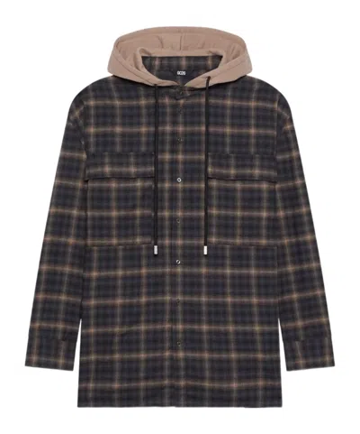 GCDS GCDS CHECK HOODED SHIRT