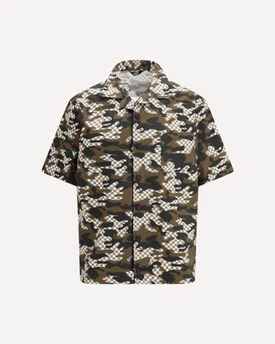 Gcds Checked Camo Shirt In Brown