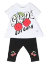 Gcds Cherry-print Track Set In White