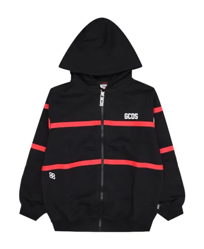 Gcds Chest Logo-print Detail Hoodie In Black