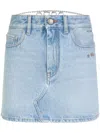 Gcds Chocker Denim Skirt In Blue