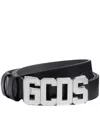 Gcds Woman Belt Black Size 36 Leather In Black