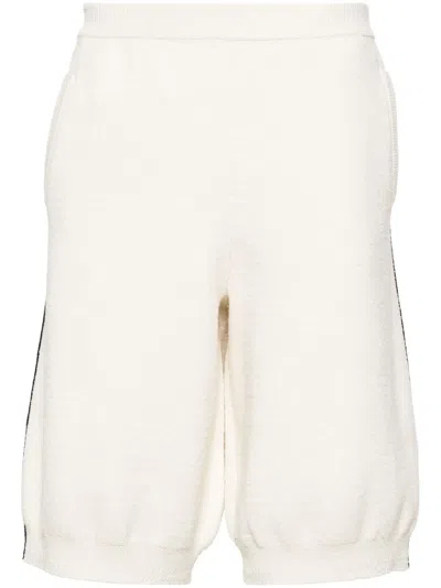 Gcds College Bouclé-knit Bermuda Shorts In Nude