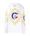 Gcds Logo Cotton Hoodie In White