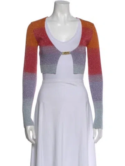 Pre-owned Gcds Colorblock Pattern V-neck Sweater