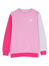 Gcds Colour-block Cotton Sweatshirt In Pink