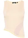 Gcds Comma Asymmetric Ribbed Top In Rosa