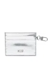 Gcds Comma Mirror Leather Card Holder In Silber