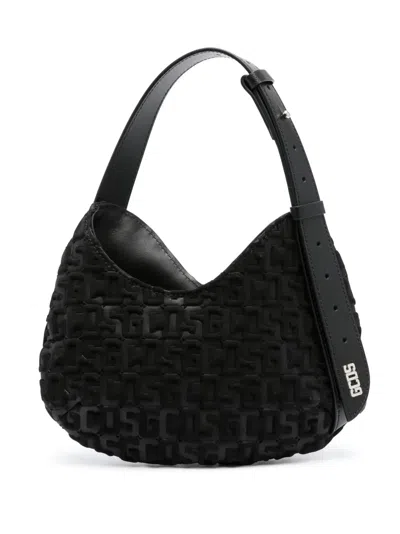 GCDS COMMA MONOGRAM-EMBOSSED SMALL SHOULDER BAG