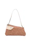 Gcds Comma Notte Schultertasche Aus Bast In Braun