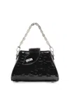 Gcds Comma Patent Monogram Mini Bag In Black