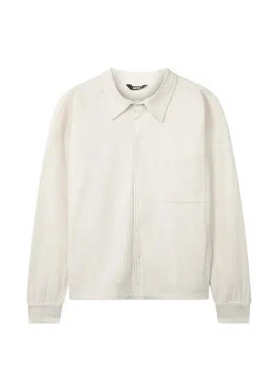 Gcds Corduroy Chest-pocket Shirt In White