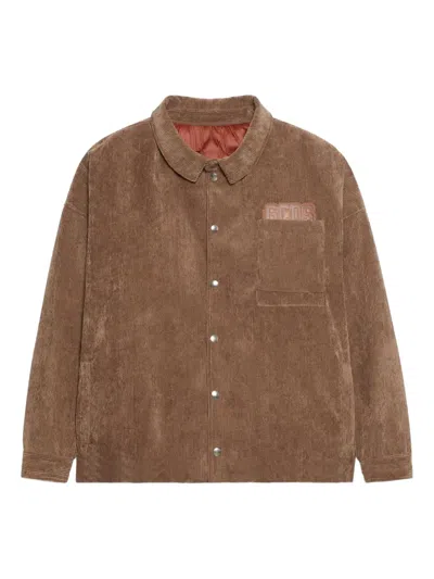 Gcds Corduroy Shirt Jacket In Brown