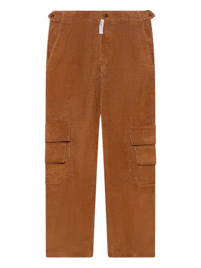 Gcds Corduroy Straight-leg Trousers In Brown