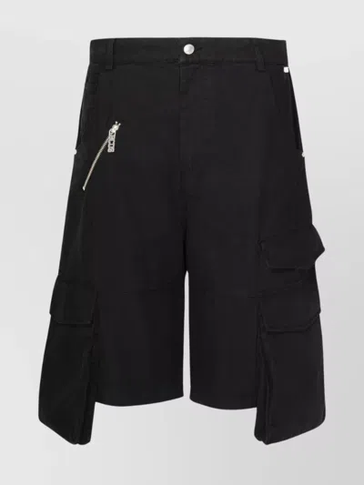 Gcds Black Cotton Bermuda Shorts