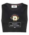 Gcds Cotton Crop-top In Black