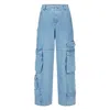 Gcds Cotton Denim Ultracargo Pants In Blue