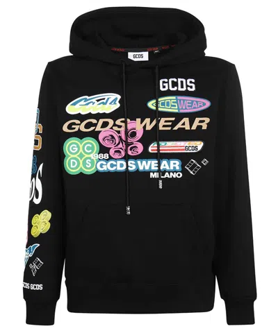 Gcds Cotton Hoodie In Black