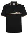 Gcds Waved Logo Print Polo Shirt In Black