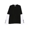Gcds Printed Long Sleeve T-shirt With Graphic Design In Black