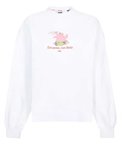 Gcds Cotton Sweatshirt In White