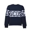 Gcds Cotton Sweatshirt With Contrasting Logo Band In Black