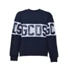 Gcds Cotton Sweatshirt With Contrasting Logo Band In Blue