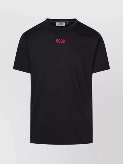 Gcds Cotton T-shirt Crew Neck In Black