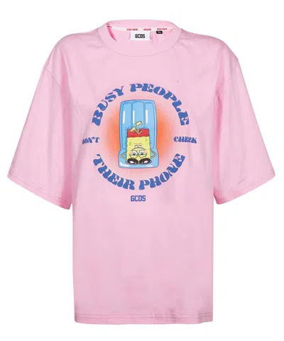 Gcds Cotton T-shirt In Pink