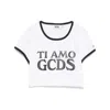 Gcds Crop T-shirt Contrasting Edge Graphic Print