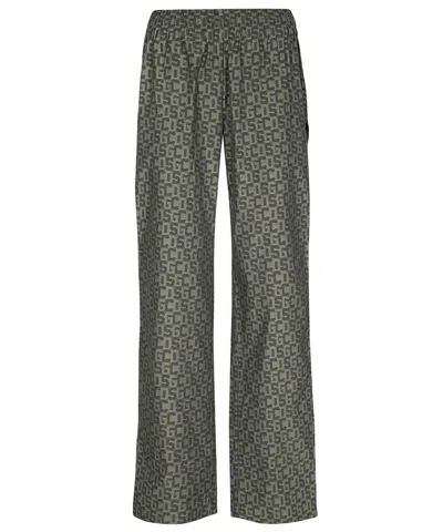Gcds Cotton Trousers In Green