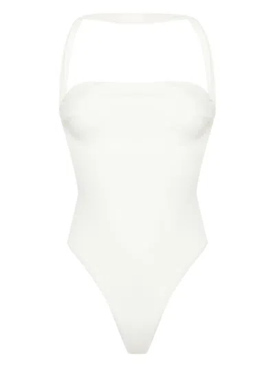 Gcds Couture Halterneck Swimsuit In White