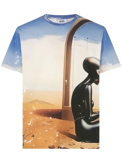 Gcds Creatures Oversized T-shirt In Blue