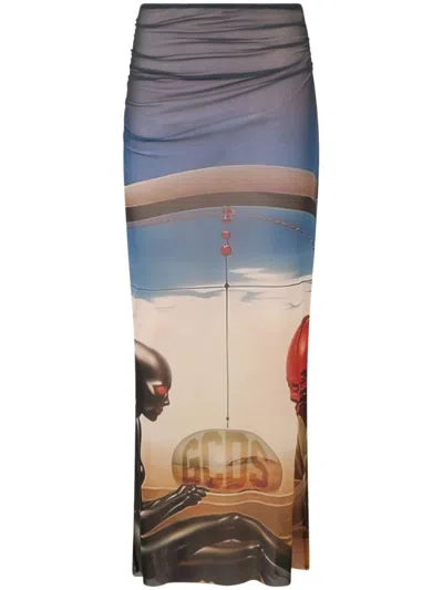 Gcds Creatures Tulle Skirt In Blau