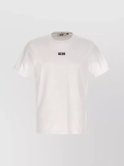 GCDS CREW NECK LOGO T-SHIRT WITH PLAIN PATTERN