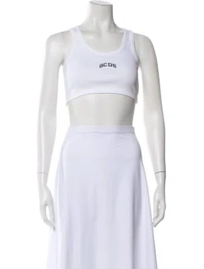 Pre-owned Gcds Crew Neck Sleeveless Crop Top In Multi