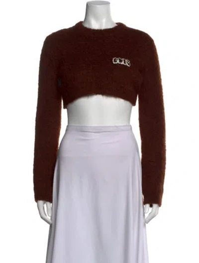 Pre-owned Gcds Crew Neck Sweater In Brown/orange