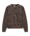 Gcds Solarized Crewneck Sweatshirt With Logo Patch In Brown