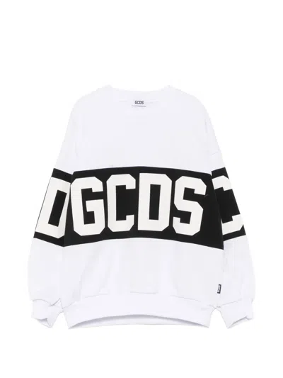 Gcds Kids' Crew-neck Sweatshirt In White