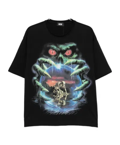 Gcds Crew-neck T-shirt In Black