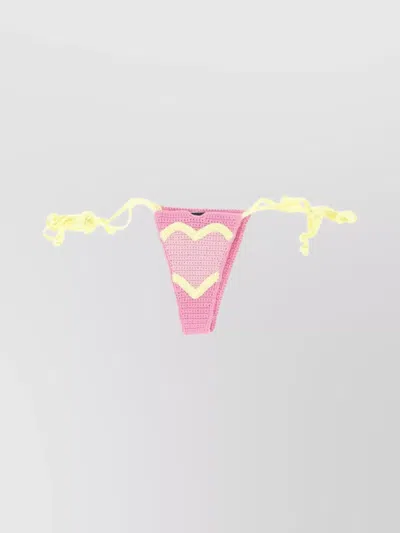 Gcds Heart Crochet-knit Bikini Bottoms In Multicolour