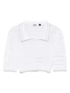 Gcds Cropped Polo Top In White