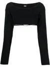 Gcds Logo-chain Cropped Knitted Top