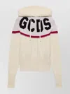 Gcds Cropped Hoodie With Logo And Hood In Metallic