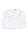 Gcds Cropped Polo Top In White