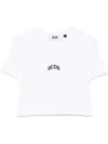 Gcds Embroidered Cropped T-shirt Short Sleeves In White