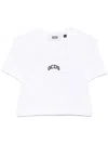 Gcds Embroidered Cropped T-shirt Short Sleeves In White